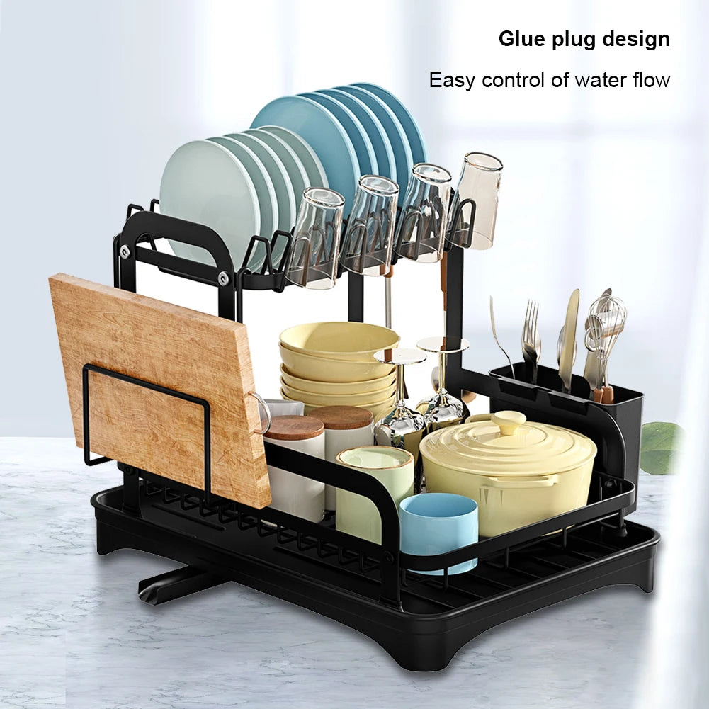 2-Tier Dish Bowl Drainer Storage Rack