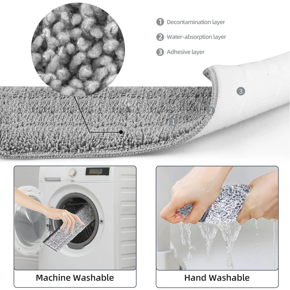 Hand-Free Flat Floor Mop and Bucket Set