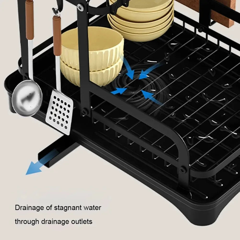 2-Tier Dish Bowl Drainer Storage Rack