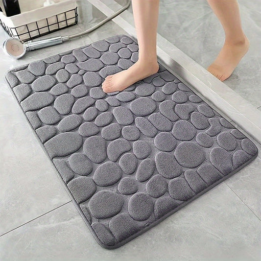 Cobblestone Embossed Bathroom Bath Mat