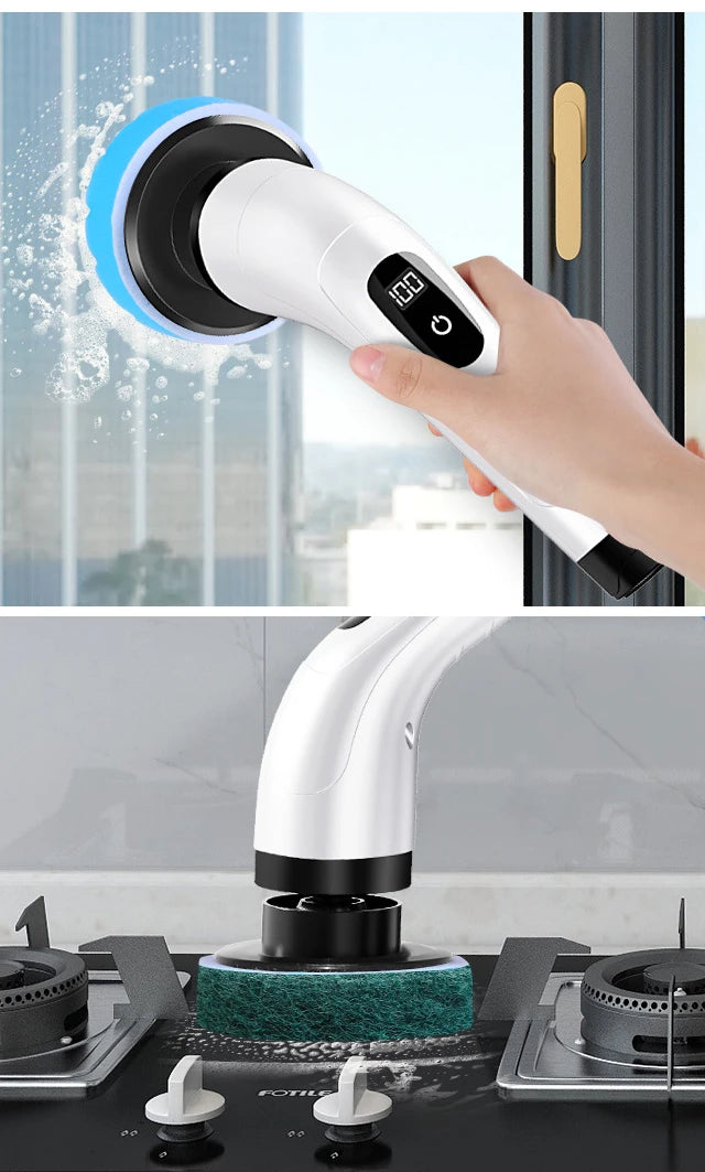 Household Cordless Spin Scrubber