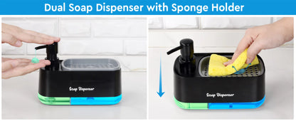 Hand and Dish Soap Dispenser Set 3-in-1