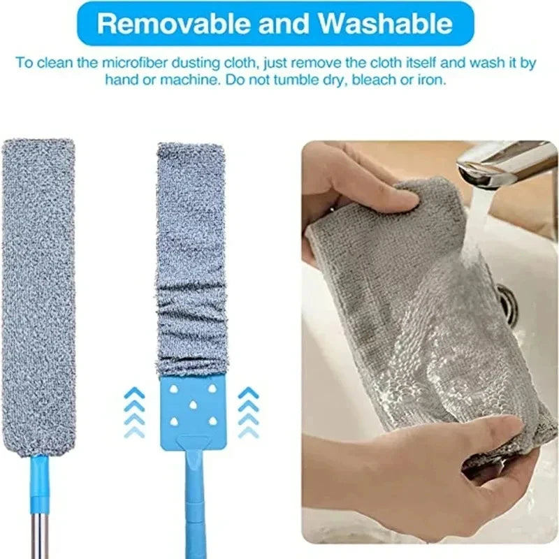 Telescopic Long Handle Microfiber Duster for Household Cleaning