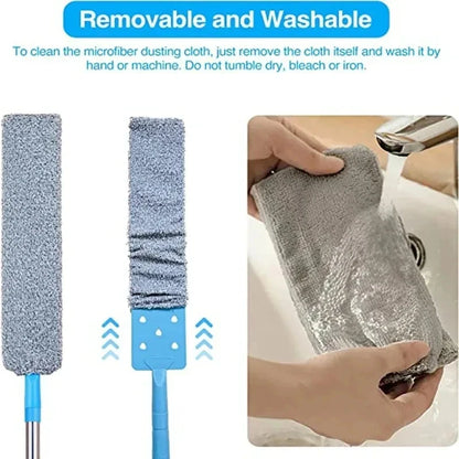 Telescopic Long Handle Microfiber Duster for Household Cleaning