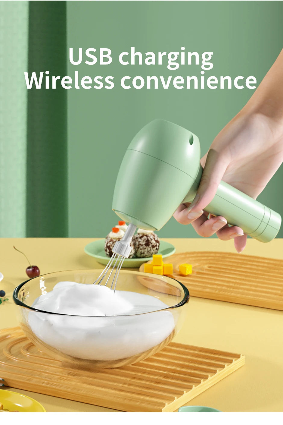 Wireless Portable Electric Food Mixer