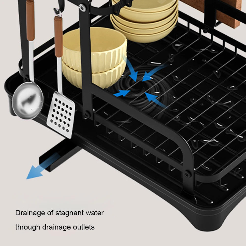2-Tier Dish Bowl Drainer Storage Rack