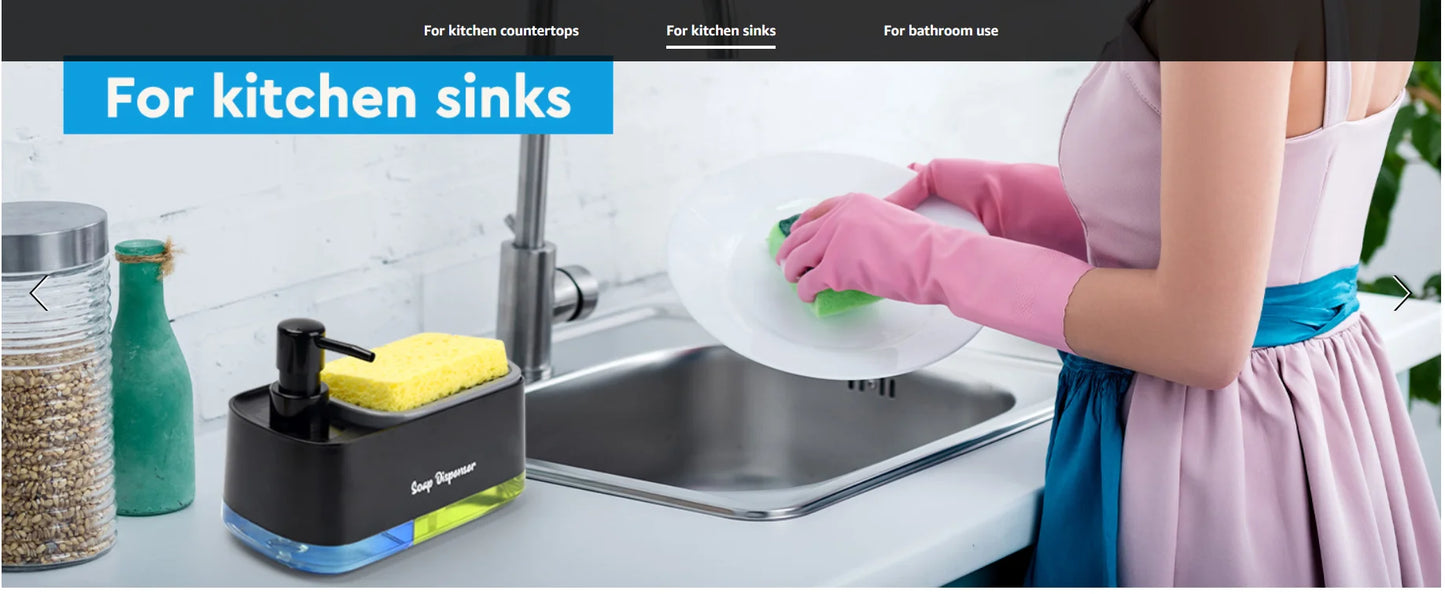 Hand and Dish Soap Dispenser Set 3-in-1